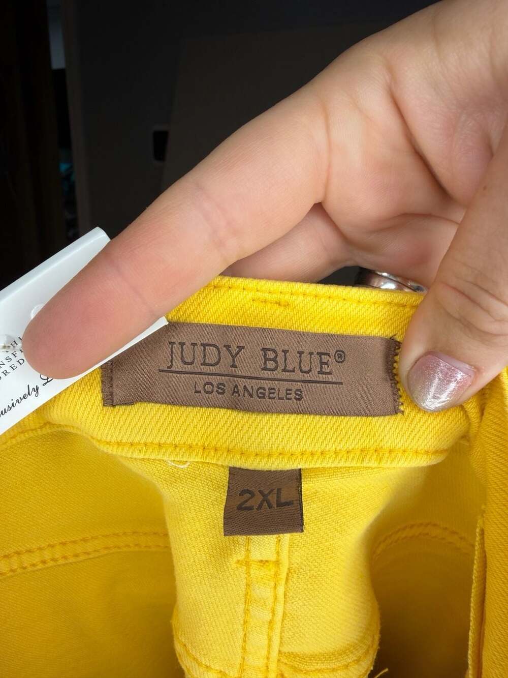 Judy Blue High Waist Tummy Control Cuffed Yellow Shorts Style JB150284 - Picture 2 of 4